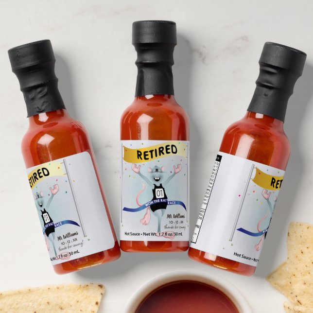 Rat Race Funny Retirement Hot Sauces (Laydown)