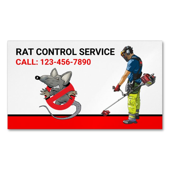 Rat Removal Professional Pest Control Service Business Card Magnet (Front)