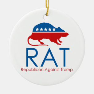 RAT Republican Against Trump Ceramic Ornament