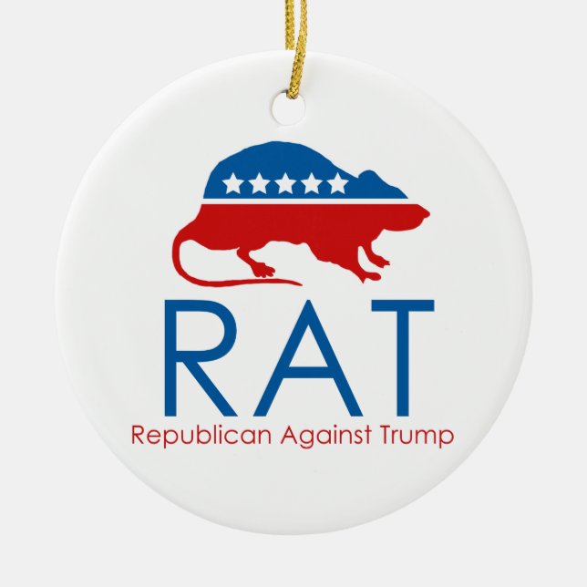 RAT Republican Against Trump Ceramic Ornament (Front)