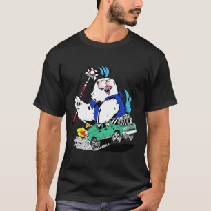 Rat Rod Crazy Bird With A Prism Pole Land Survey T-Shirt