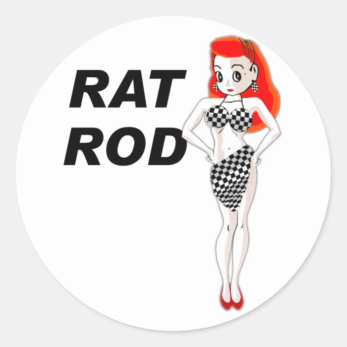 Rat Rod Round Sticker