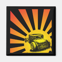 Rat Rod Sunset Magnet