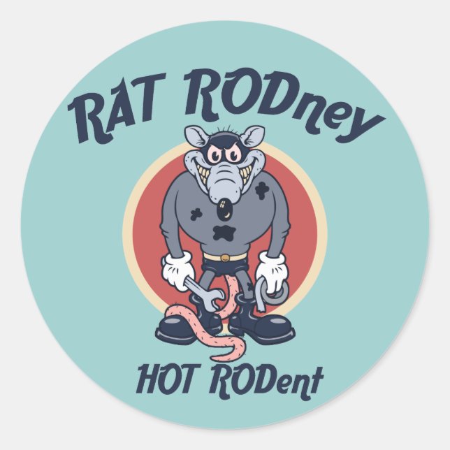 Rat Rodney Classic Round Sticker (Front)