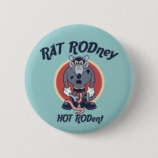 Rat Rodney Pinback Button (Front)