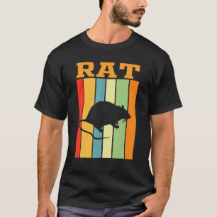Rat Shadow Silhouette In Retro Colors T-Shirt