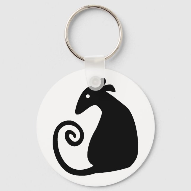 Rat Silhouette key chain (Front)