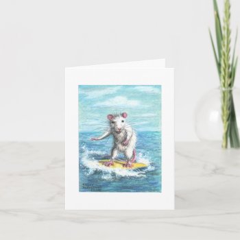 Rat Surfer Note Card by KMCoriginals at Zazzle