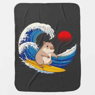 RAT SURFING AT NIGHT BABY BLANKET