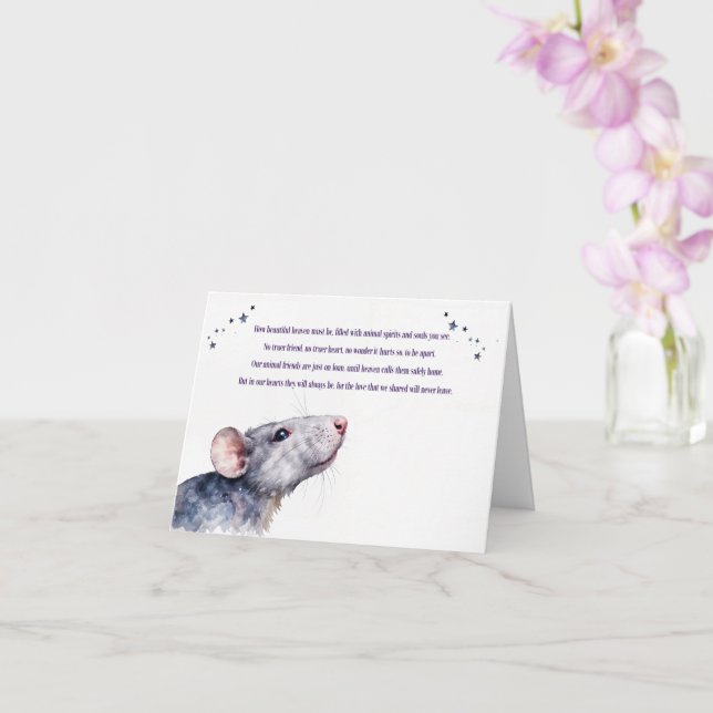 Rat Sympathy Condolences Heaven Loss of Pet Rat  Card (Orchid)