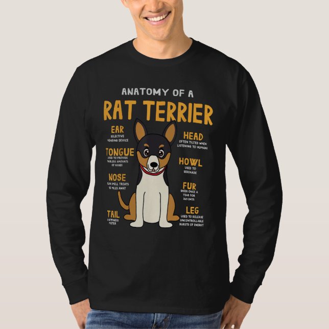 Rat Terrier Anatomy Funny Dog Mom Dad Gift T-Shirt (Front)