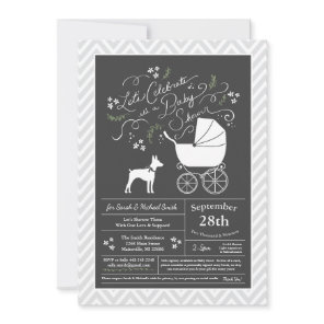 Rat Terrier Baby Shower Gender Neutral Invitation