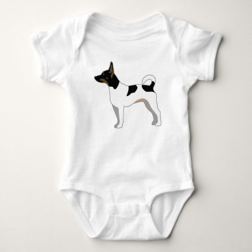 Rat Terrier Basic Breed Silhouette Design Baby Bodysuit