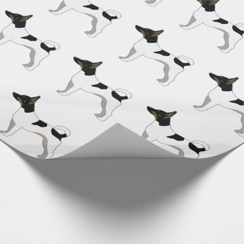 Rat Terrier Basic Breed Silhouette Design Wrapping Paper