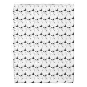 Rat Terrier Basic Breed Silhouette Illustration Duvet Cover