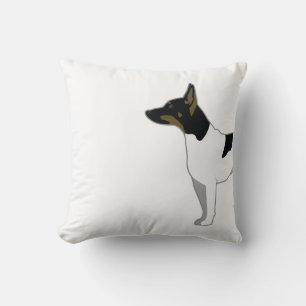Rat Terrier Basic Breed Silhouette Illustration Throw Pillow
