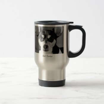 Rat Terrier  Black And White  Mug by artinphotography at Zazzle