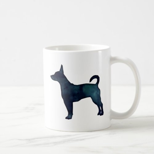 Rat Terrier Black Watercolor Silhouette Coffee Mug