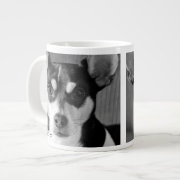 Rat Terrier  Black & White  Large Coffee Mug by artinphotography at Zazzle