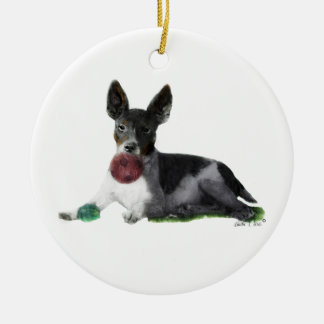 Rat Terrier Ceramic Ornament
