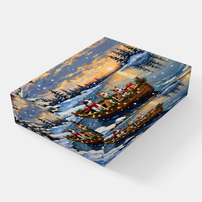 Rat Terrier Christmas Boat Holiday Paperweight (Angled)