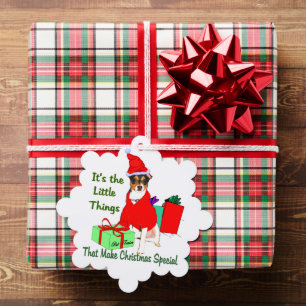 Rat Terrier Christmas Ornament Card