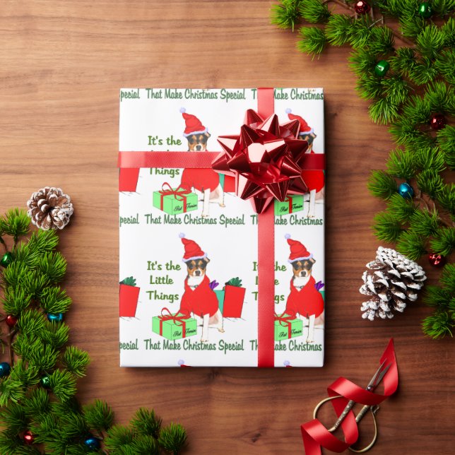 Rat Terrier Christmas Wrapping Paper (Holiday Gift)