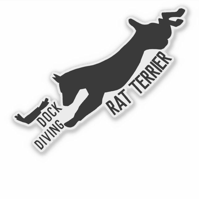 Rat terrier dock diving sticker (Front)