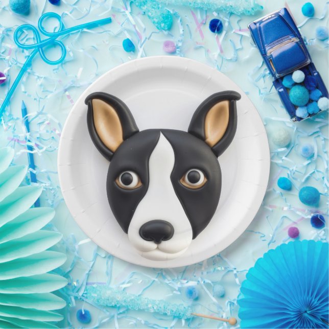 Rat Terrier Dog 3D Inspired Paper Plates (Party)