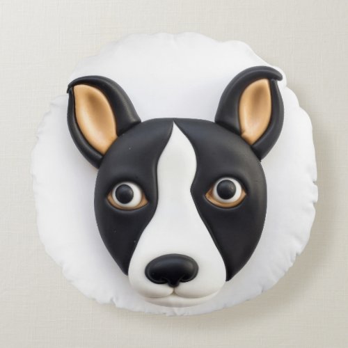 Rat Terrier Dog 3D Inspired Round Pillow