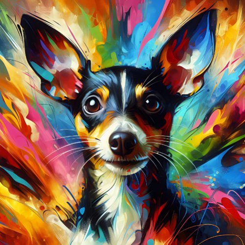 Rat Terrier Dog Acrylic Print  Colorful  Vibrant Jigsaw Puzzle