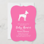 Rat Terrier Dog Baby Shower Pink Girl Invitation (Front)