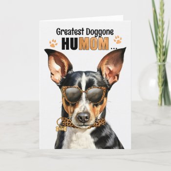Rat Terrier Dog Best Humom Ever Mother's Day Holiday Card by PAWSitivelyPETs at Zazzle