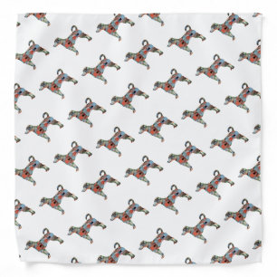 Rat Terrier Dog Breed Geo Silhouette Plaid Bandana