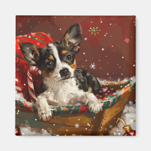 Rat Terrier Dog Christmas Festive Magnet