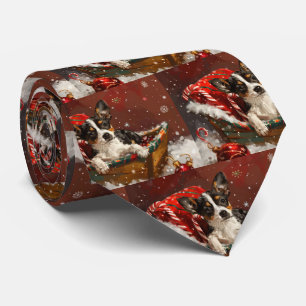 Rat Terrier Dog Christmas Festive Neck Tie