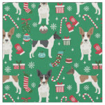 rat terrier dog christmas holiday fabric