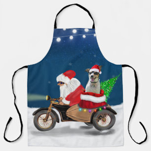 Rat Terrier Dog Christmas Santa Claus  Apron