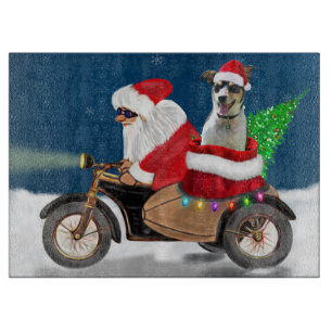 Rat Terrier Dog Christmas Santa Claus  Cutting Board