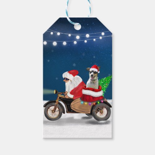 Rat Terrier Dog Christmas Santa Claus   Gift Tags