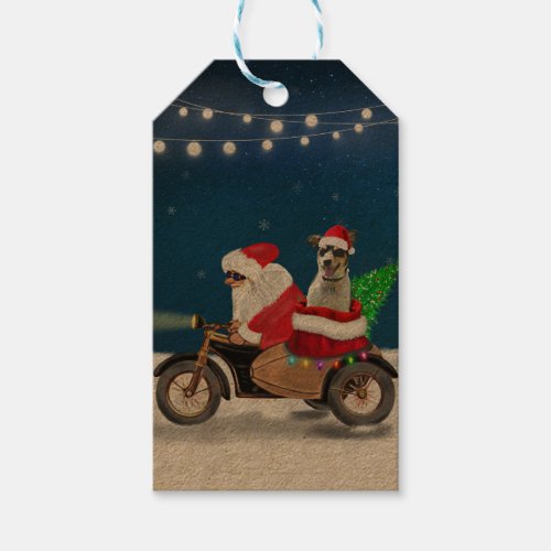 Rat Terrier Dog Christmas Santa Claus  Gift Tags