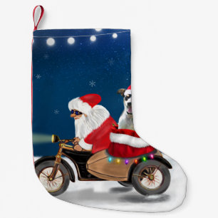 Rat Terrier Dog Christmas Santa Claus  Small Christmas Stocking