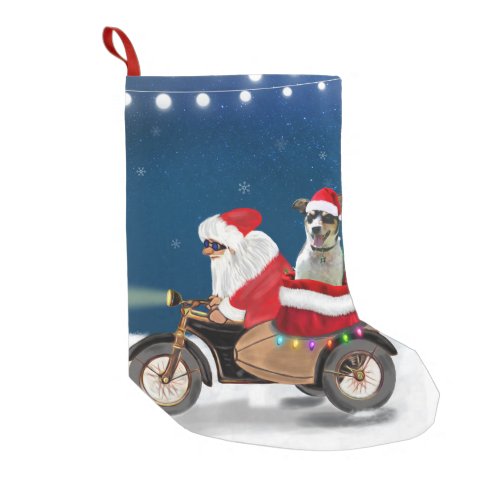 Rat Terrier Dog Christmas Santa Claus  Small Christmas Stocking