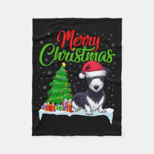 Rat Terrier Dog Christmas Tree Lights Funny Xmas D Fleece Blanket
