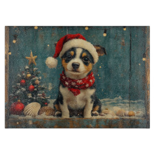 Rat Terrier Dog Christmas Vintage Beach Cutting Board