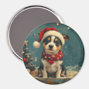 Rat Terrier Dog Christmas Vintage Beach Magnet