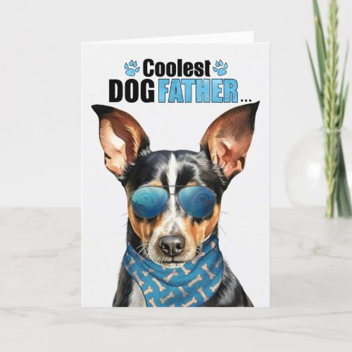 Rat Terrier Dog Coolest Dad Fathers Day Holiday Card