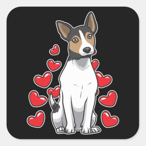 Rat Terrier Dog Gift Square Sticker