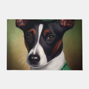 Rat Terrier Dog in St. Patrick's Day Dress Doormat