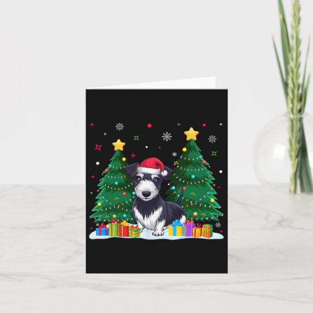Rat Terrier Dog Lovers Santa Hat Ugly Christmas Sw Card (Front)